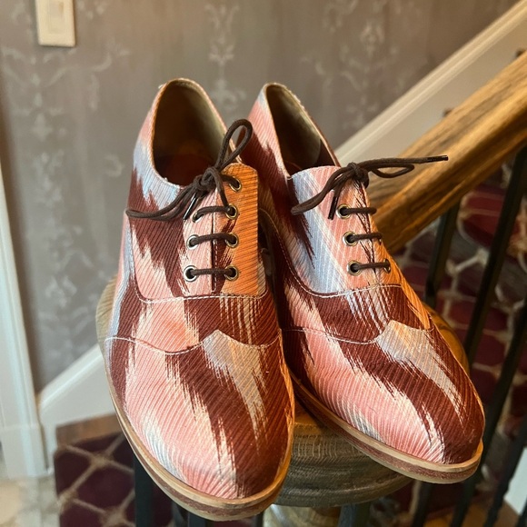 Rachel Comey ladies shoes NWOT. 6.5. Perfect condition. Pink brown gray fabric - Picture 4 of 8